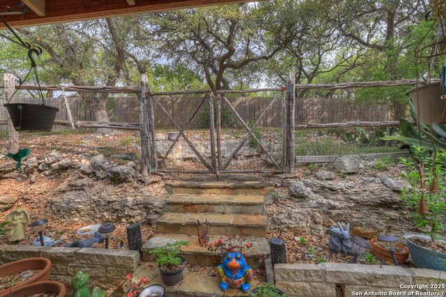 760 Lorne Rd, Canyon Lake, TX 78133 - view of yard featuring fence and a gate