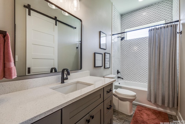 112 Chinkapin, Boerne, TX 78006 - bathroom with toilet, shower / bath combo, and vanity