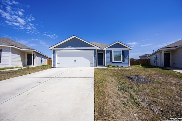 7306 Anchor, San Antonio, TX 78252 - ranch-style home with a garage, fence, and concrete driveway