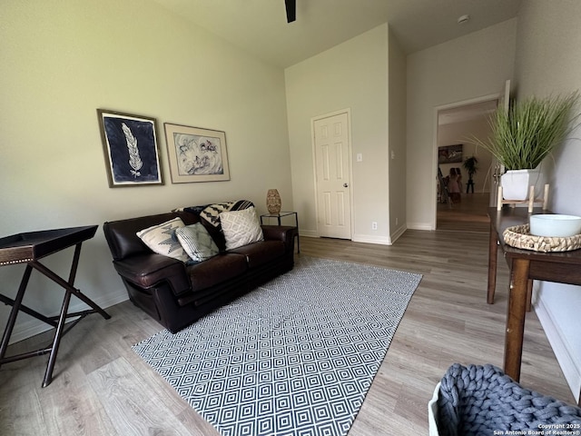 23407 Treemont Park, San Antonio, TX 78261 - living room with wood finished floors and ceiling fan