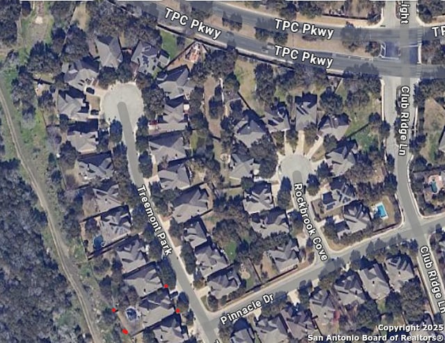 23407 Treemont Park, San Antonio, TX 78261 - aerial map of property and surrounding area
