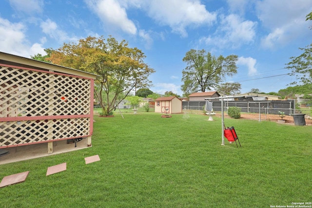 307 Trudell, San Antonio, TX 78213 - view of yard with an outbuilding, a storage unit, and fence
