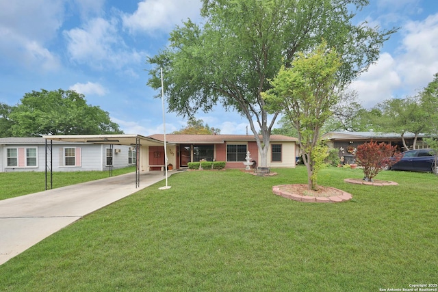 307 Trudell, San Antonio, TX 78213 - ranch-style home with concrete driveway and a front yard