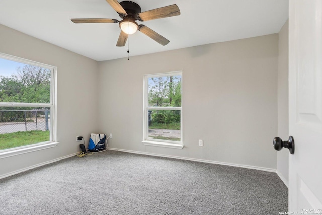 1360 Essex, San Antonio, TX 78210 - carpeted empty room featuring baseboards and a ceiling fan