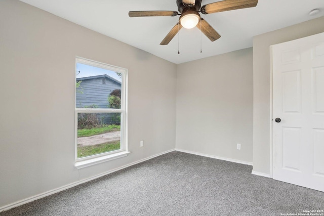1360 Essex, San Antonio, TX 78210 - carpeted spare room featuring plenty of natural light, baseboards, and a ceiling fan