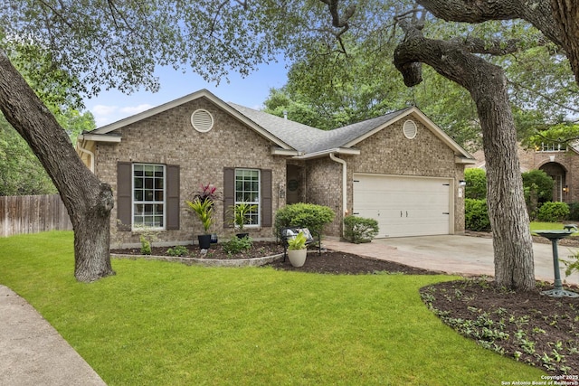 4 Andover Creek Dr, San Antonio, TX 78254 - single story home with brick siding, driveway, a garage, and roof with shingles