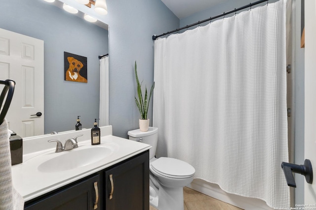 4 Andover Creek Dr, San Antonio, TX 78254 - bathroom featuring tile patterned flooring, toilet, and vanity