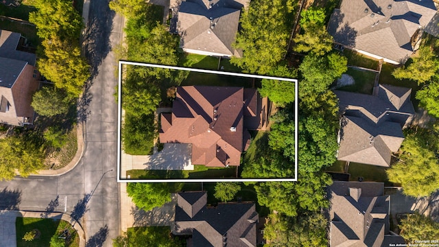 aerial view with a residential view