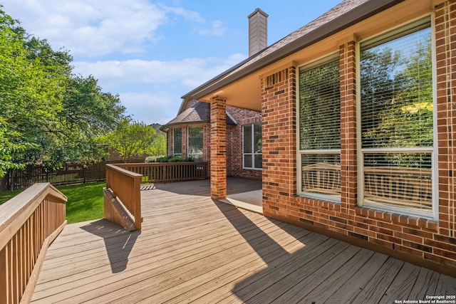 wooden deck with fence