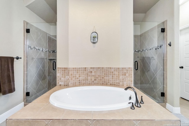 500 Pecan Farms, New Braunfels, TX 78130 - full bath featuring a shower stall, a bath, and baseboards
