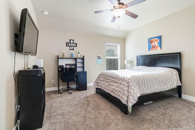 500 Pecan Farms, New Braunfels, TX 78130 - bedroom with light colored carpet, baseboards, and ceiling fan