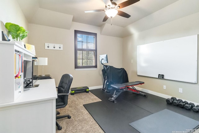 500 Pecan Farms, New Braunfels, TX 78130 - workout area featuring ceiling fan and baseboards