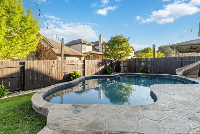 500 Pecan Farms, New Braunfels, TX 78130 - view of pool with a fenced backyard, a water slide, and a fenced in pool