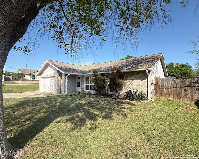7401 Oak Marsh, Live Oak, TX 78233 - single story home with a front yard, fence, and a garage