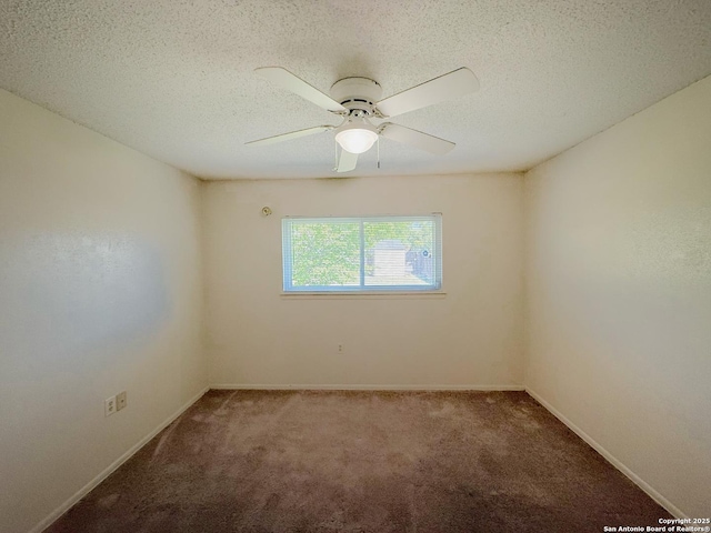 7401 Oak Marsh, Live Oak, TX 78233 - spare room featuring baseboards, carpet floors, a textured ceiling, and ceiling fan