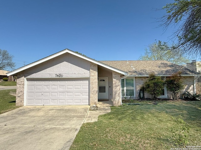 7401 Oak Marsh, Live Oak, TX 78233 - view of front of property featuring a front yard, a garage, and concrete driveway