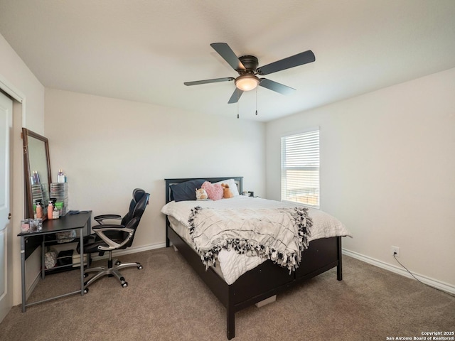 6810 Courante Waltz, San Antonio, TX 78252 - carpeted bedroom with baseboards and a ceiling fan