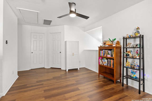 9311 Longmire, San Antonio, TX 78245 - bonus room with attic access, wood finished floors, a ceiling fan, and baseboards