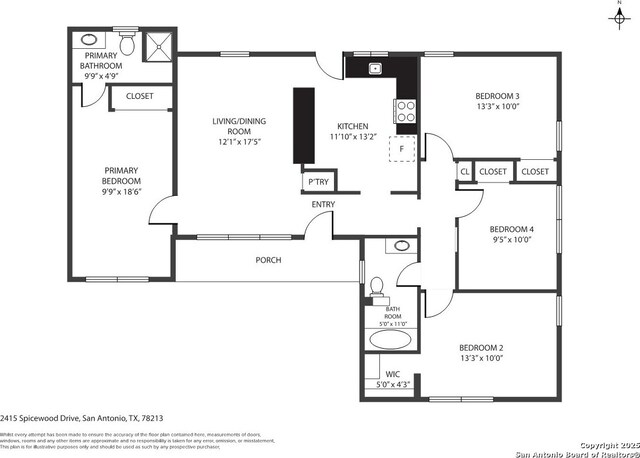 2415 Spicewood, San Antonio, TX 78213 - floor plan / room layout
