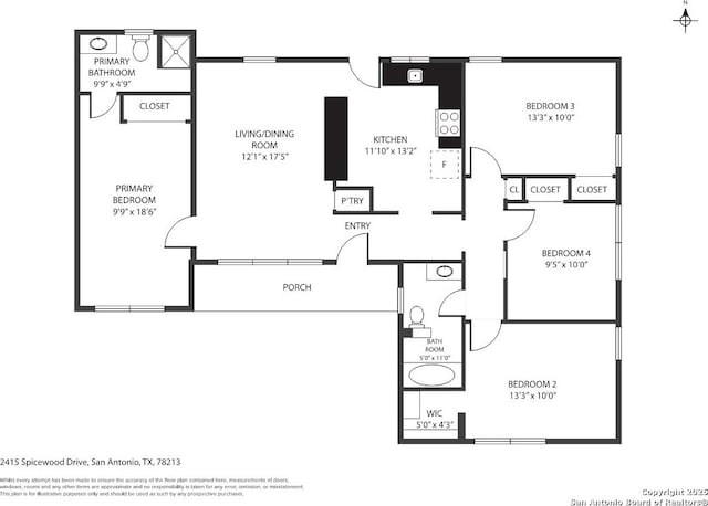 2415 Spicewood, San Antonio, TX 78213 - floor plan / room layout