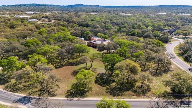 aerial view with a wooded view