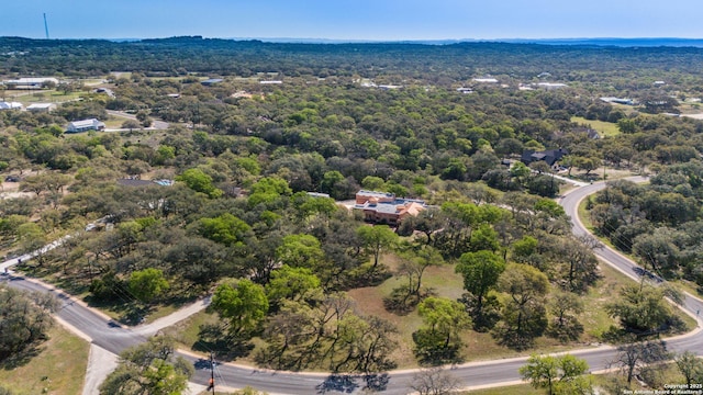 drone / aerial view with a forest view