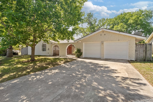 6826 Horwich, San Antonio, TX 78239 - ranch-style house featuring an attached garage, driveway, fence, and brick siding