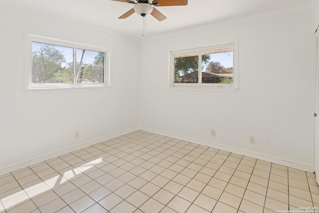 6826 Horwich, San Antonio, TX 78239 - empty room with baseboards, a ceiling fan, and plenty of natural light