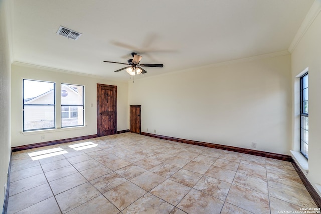 12022 Del Rio Run, San Antonio, TX 78245 - unfurnished room with plenty of natural light, visible vents, and crown molding