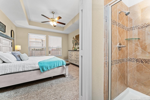 14047 Pikesdale, San Antonio, TX 78253 - bedroom with a tray ceiling, ceiling fan, and carpet floors