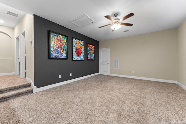 14047 Pikesdale, San Antonio, TX 78253 - unfurnished room with visible vents, ceiling fan, and carpet floors