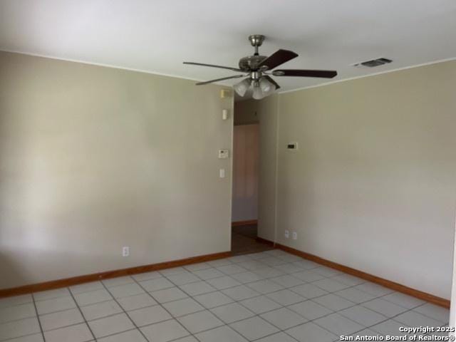 7834 Sun Frst, San Antonio, TX 78239 - empty room with ceiling fan, baseboards, and visible vents