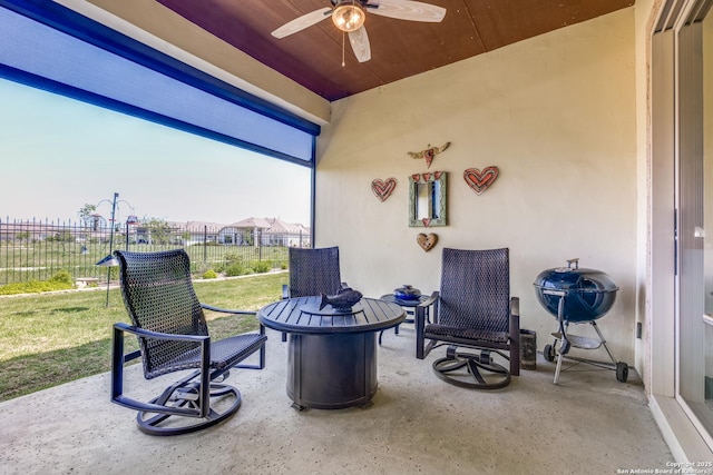 22522 Estacado, San Antonio, TX 78261 - view of patio / terrace with fence and a ceiling fan