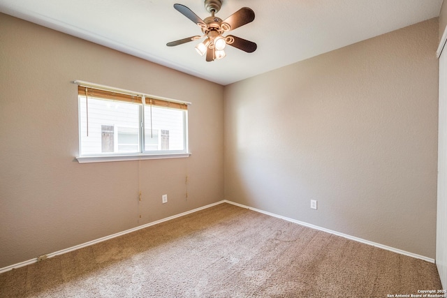 6611 Millrock, Live Oak, TX 78233 - unfurnished room featuring ceiling fan, carpet, and baseboards