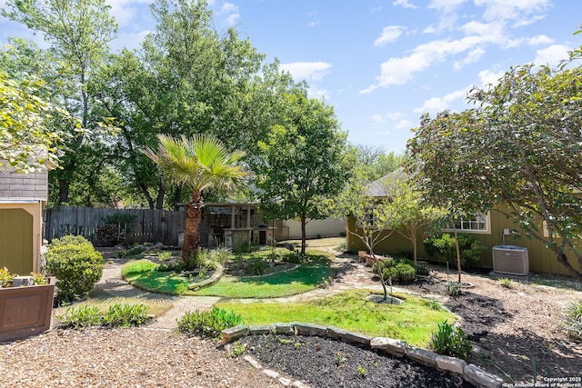 view of yard with fence