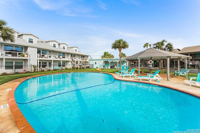 71 W Nassau Unit 302, Rockport, TX 78382 - pool featuring a patio area, a gazebo, and fence