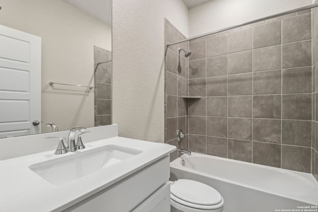 17110 Autry Fls, San Antonio, TX 78247 - bathroom featuring vanity, shower / washtub combination, and a textured wall