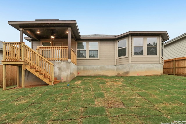 17110 Autry Fls, San Antonio, TX 78247 - rear view of property featuring stairway