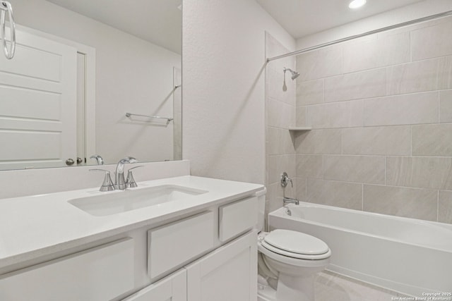 17114 Autry Fls, San Antonio, TX 78247 - bathroom featuring vanity,  shower combination, and recessed lighting