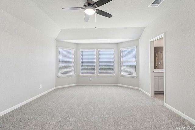 11538 Cottage Pt, San Antonio, TX 78254 - carpeted empty room with a ceiling fan and vaulted ceiling