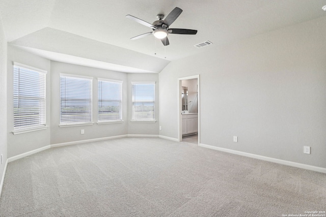 11538 Cottage Pt, San Antonio, TX 78254 - unfurnished room featuring light carpet, a ceiling fan, and lofted ceiling