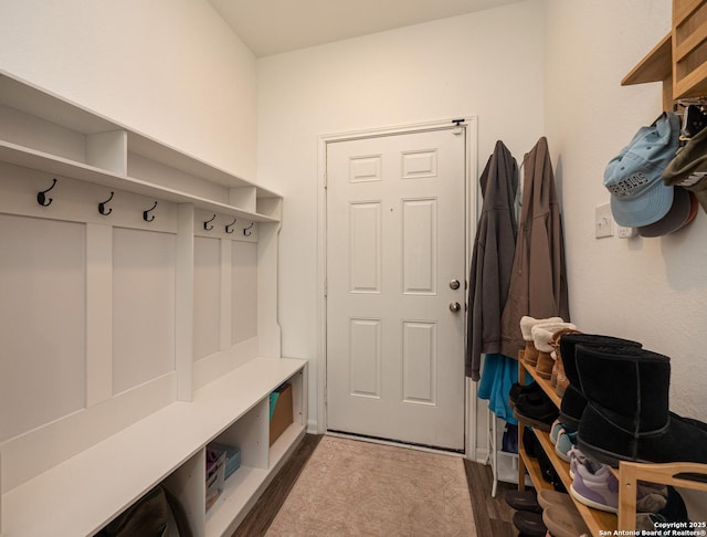mudroom featuring wood finished floors