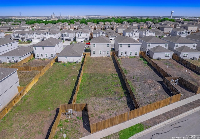 aerial view with a residential view
