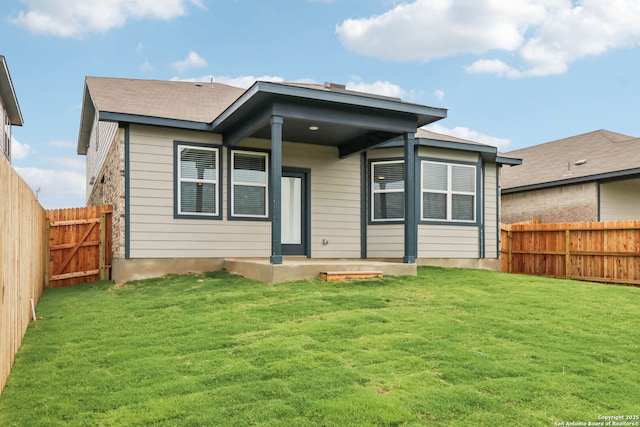 11530 Cottage Pt, San Antonio, TX 78254 - back of house with a fenced backyard and a patio area