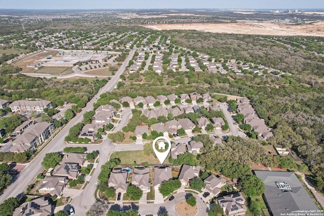 drone / aerial view with a residential view