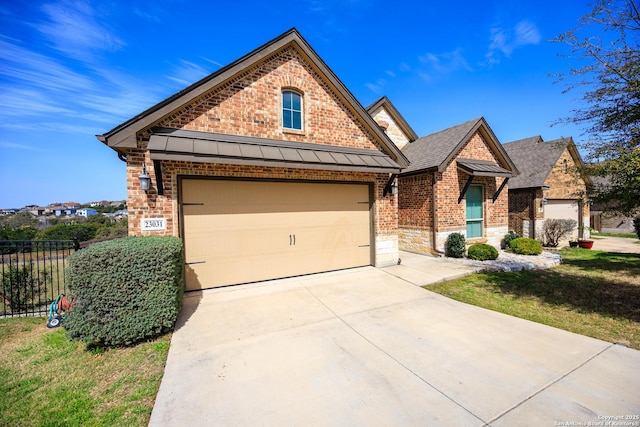 23031 Evangeline, San Antonio, TX 78258 - view of front of home featuring brick siding, roof with shingles, fence, and concrete driveway
