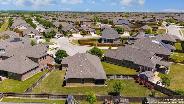 drone / aerial view with a residential view