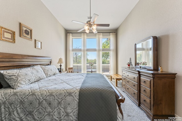581 Vale Ct, New Braunfels, TX 78132 - carpeted bedroom featuring a ceiling fan