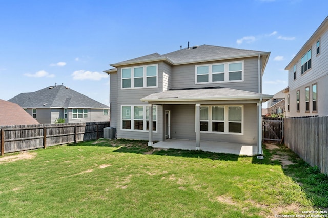 29991 Jove, Bulverde, TX 78163 - back of house with cooling unit, a patio, a yard, and a fenced backyard