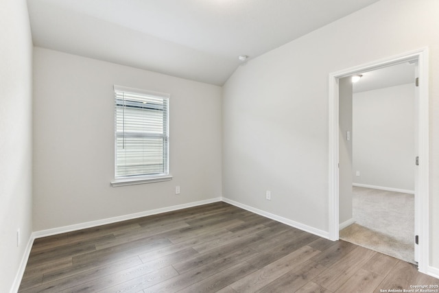 10214 King Robert, San Antonio, TX 78239 - unfurnished room with wood finished floors, lofted ceiling, and baseboards